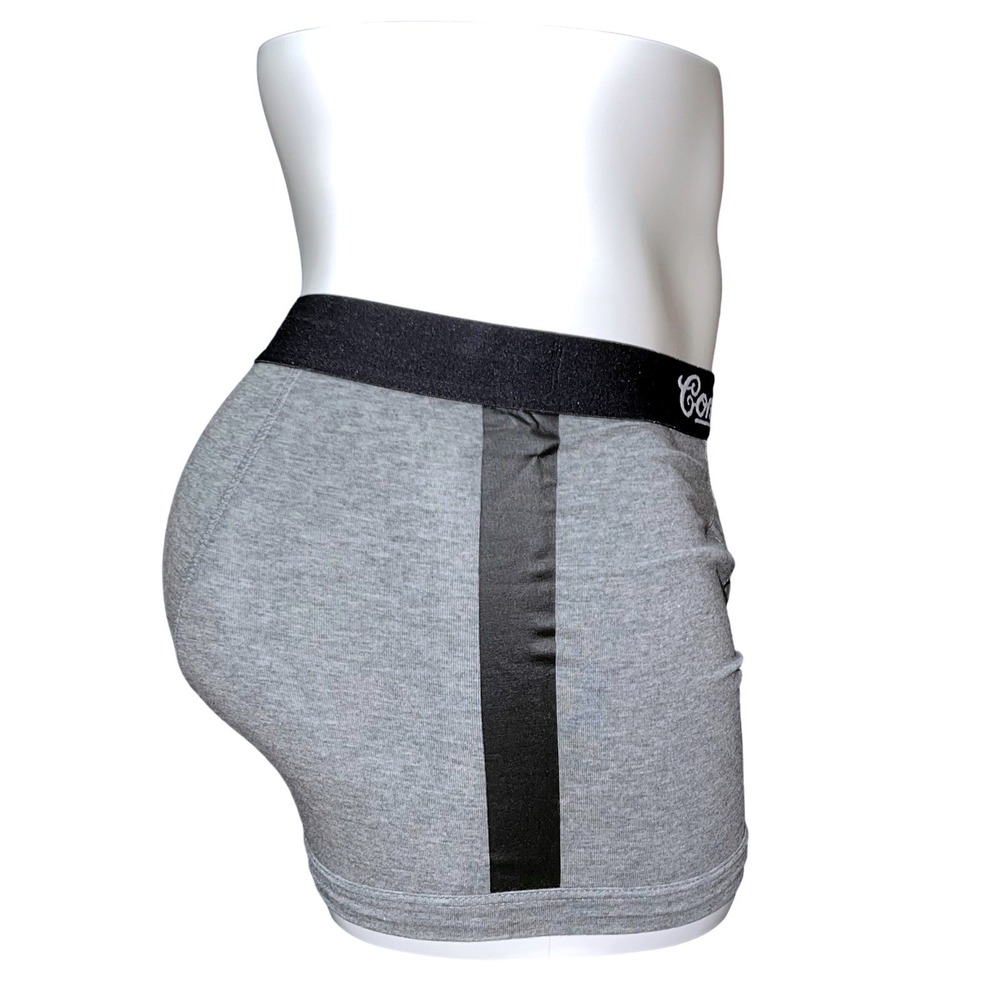 Contenders Mens Challenger Boxer Briefs Grey Black Stripe Ride Control Size S - Picture 3 of 10